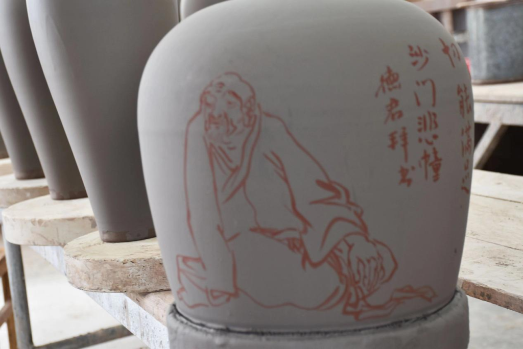 吴道子艺术研究会走进扒村瓷上水墨交流活动￼